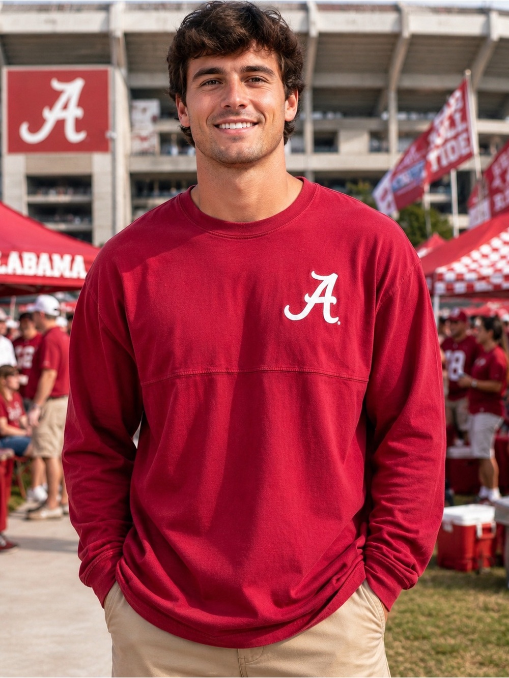 Venley Alabama Crimson Tide Long Sleeve Shirt Men’s XL Roll Tide NCAA